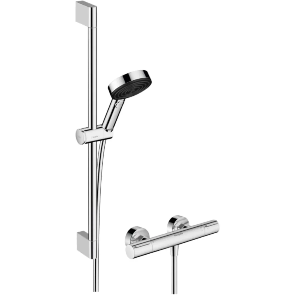 Elegant brusehoved med justerbar vinkel og termostatstyring.