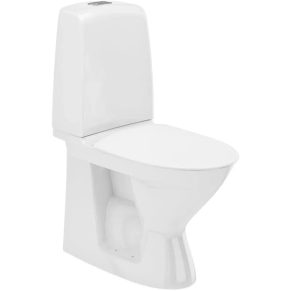 Hvidt toilet til badeværelse med moderne design.